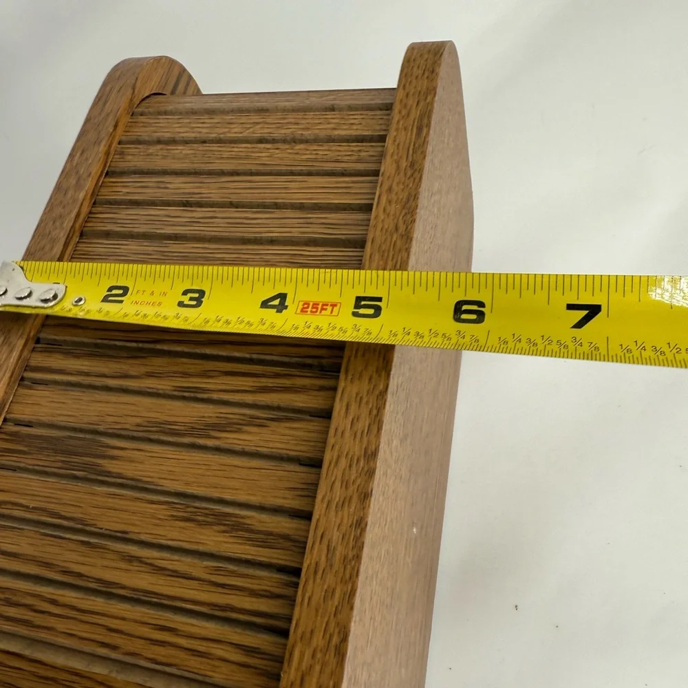 Vintage Wooden Floppy Disk/Recipe Holder with Sliding Lid